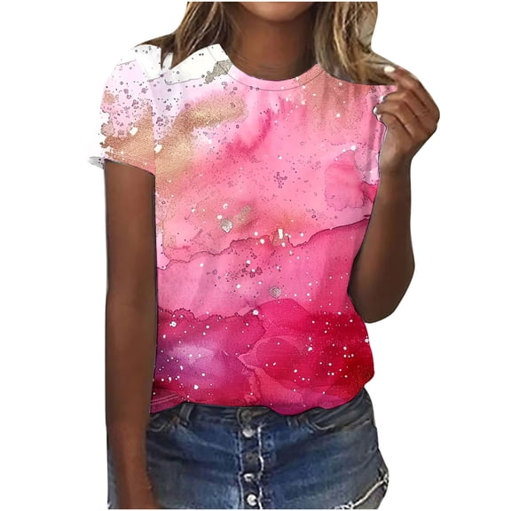 Women Short Sleeve Tops V Neck Tshirts Shirts Graphic Funny Slim Fit Graphic Tees