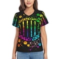 thumbnail image 1 of Women Short Sleeve V Neck Tops T-Shirts Summer Tees, DNA Rainbow LGBT Pride Science, 1 of 6