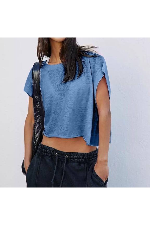 Women Short Sleeve Workout Shirts Open Back Tops Casual Yoga Athletic Gym Slouchy Crop Running Tees Women Shirt Small Womens T Shirt Short Sleeve Casual Shirts for Women Juniors Graphic Tops Womens