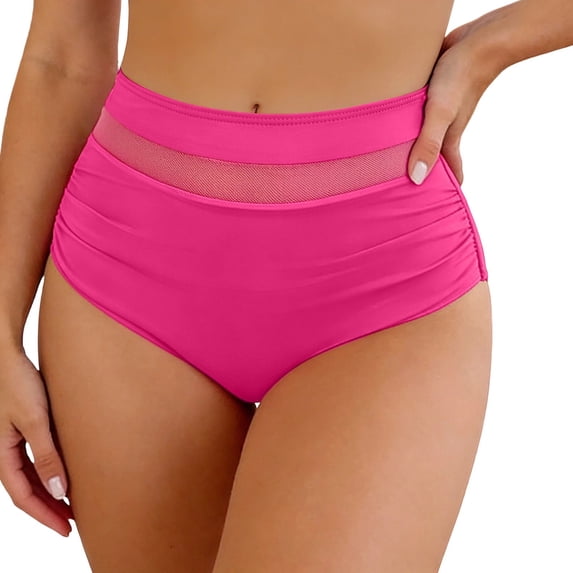Womens Swim Shorts High Waisted Bottoms Long Swimsuit Shorts Bathing Suit Women Summer Beach Vacation Tops Hot Pink M