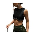 thumbnail image 1 of Women Short Tank Tops, Sleeveless Patchwork Rhinestone Crew Neck Crop Top Summer Slim Navel Vest, 1 of 8