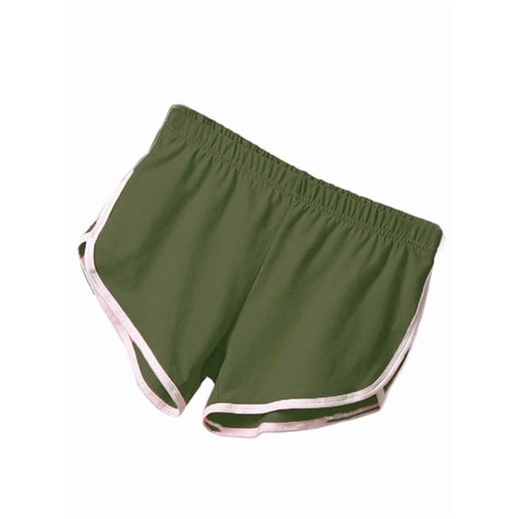 Women Shorts Casual Color Block Workout Waistband Skinny