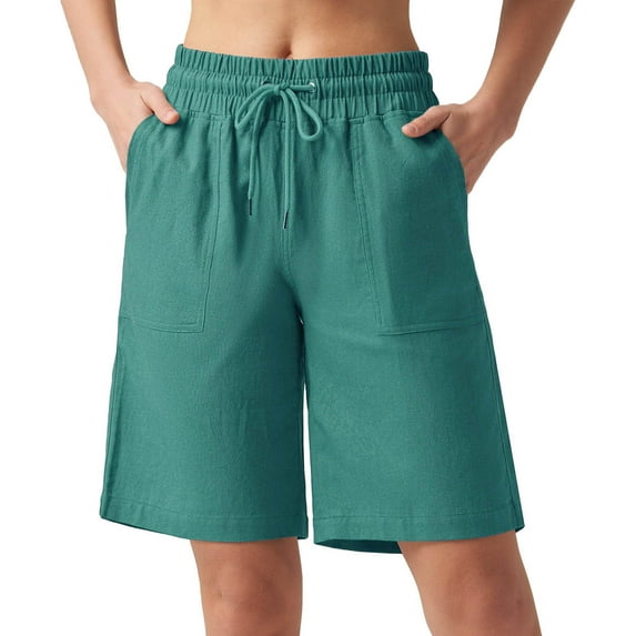 Women Shorts under $5! Xqxayjr Women's Shorts Casual Loose Bermuda Long Shorts High Waisted Drawstring Comfy Summer Shorts Bermuda Shorts with Pockets