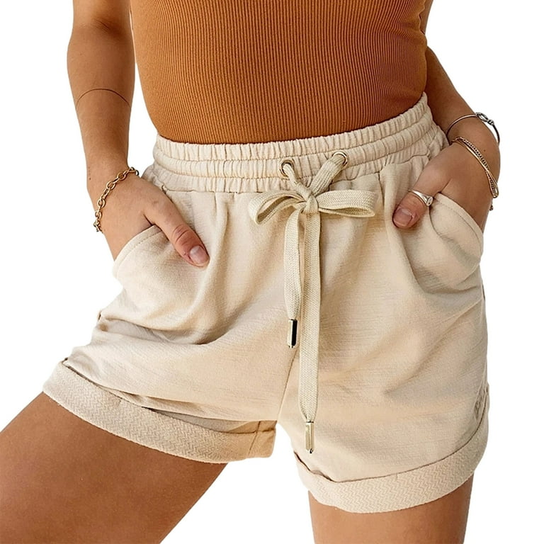 Ladies shorts elasticated waist best sale