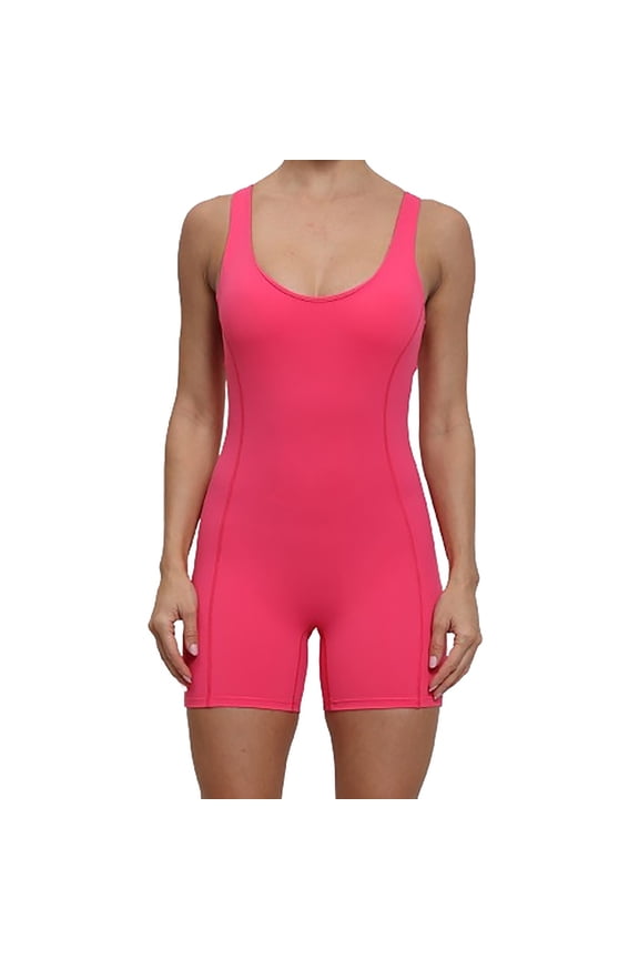 Women Shorts Jumpsuit Sexy Sleeveless Sling Solid Color Seamless One Piece Yoga Romper Spaghetti Strap Tank Bodycon Gym Bodysuit Backless Butt Lifter Shapewear