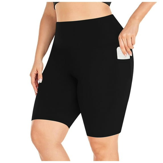 Women Shorts Plus Size High Waist Workout Athletic Shorts Seamless Lifting Yoga Shorts With Pockets Work from Home Clothes Women plus plus Size Sunflower Pants for Women 4x Womens Tops plus Size