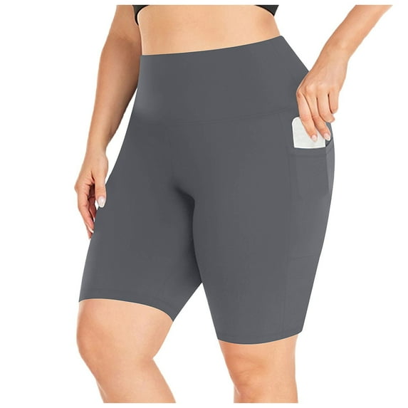Women Shorts Plus Size High Waist Workout Athletic Shorts Seamless Lifting Yoga Shorts With Pockets Work from Home Clothes Women plus plus Size Sunflower Pants for Women 4x Womens Tops plus Size