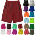 thumbnail image 1 of Women Shorts Sawvnm Women's Summer Solid Large Size Cotton Linen Pants Casual Ice Silk Fitness Running Stretch Yoga Pant Soft Men's Yoga Sweatpants Wine 5XL, 1 of 7