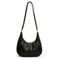 thumbnail image 1 of Women Shoulder Bag Adjustable Strap Crescent Bag Pu Leather Bag For Work Decor Bag (Black), 1 of 10