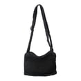 thumbnail image 1 of Women Shoulder Bag Canvas Purse Zipper Casual Small Handbag Tote with Adjustable Black, 1 of 8