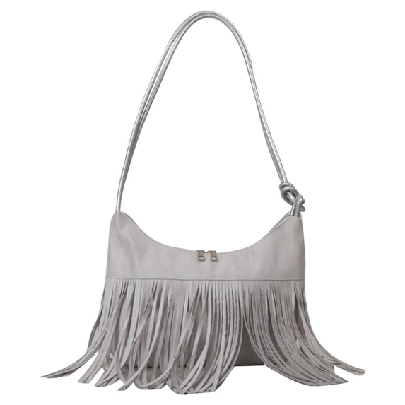 Women Shoulder Bag Fashion New Pattern Tassel Decoration Retro Casual Large Capacity Zipper Practical Messenger Bag