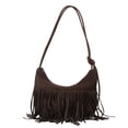 thumbnail image 1 of Women Shoulder Bag Fashion New Pattern Tassel Decoration Retro Casual Large Capacity Zipper Practical Messenger Bag, 1 of 5