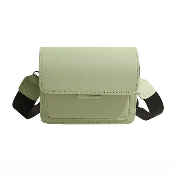 Women Shoulder Bag Green PU Leather Crossbody Bag Small Square Purse Fashion Casual Tote Handbag for Daily Use