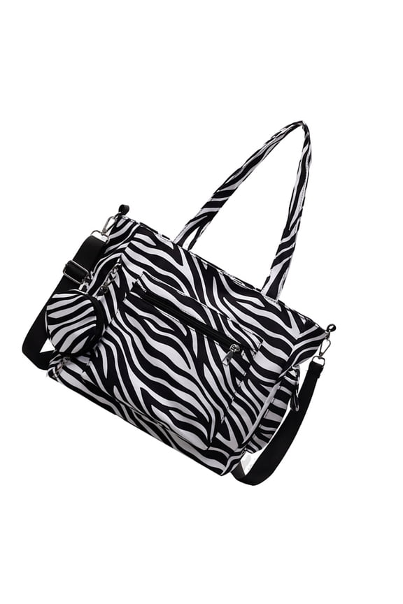 Women Shoulder Bag Large Capacity Handbag PU Leather Crossbody Bag Commuting Bag Zebras Print Messengers Bag Dating Bag