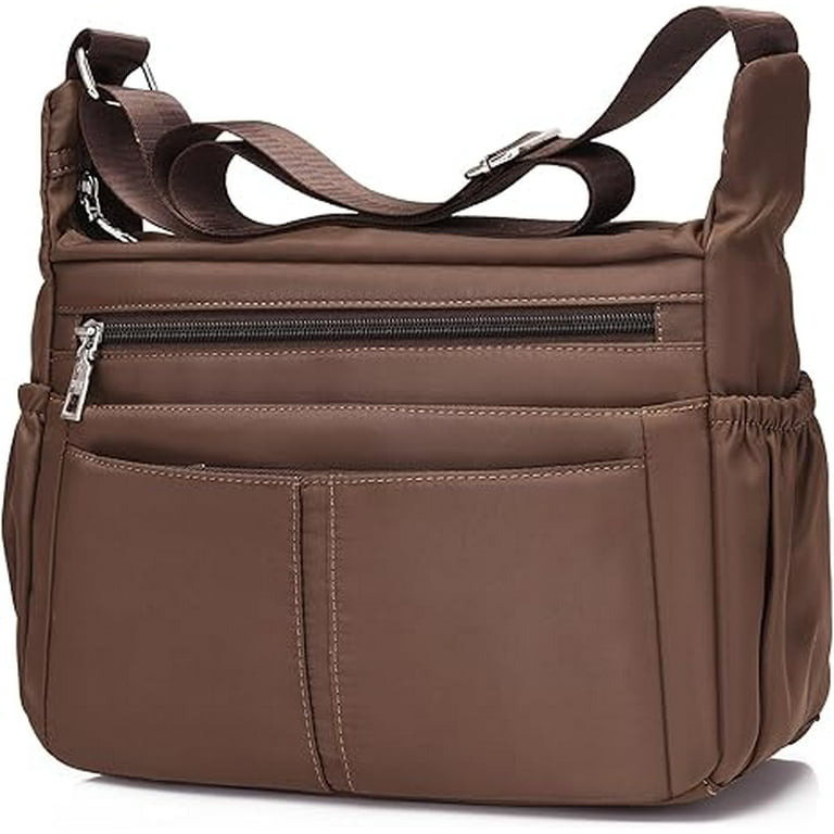 Women Shoulder Bag Multi-Pockets Handbag Water-Resistant Nylon