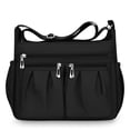thumbnail image 1 of Women Shoulder Bag, Multiple Pockets Messenger Bag, Ladies Crossbody Purse Fashion Tote Handle Satchel - Black, 1 of 7