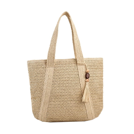 Women Shoulder Bag Stylish Casual Bohemian Tote Bag for Party Outdoor Spring Beige