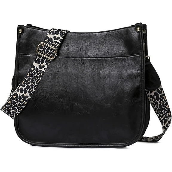 Women Shoulder Bag Vintage Crossbody Purse Handbag with Leopard Guitar Strap Hobo Satchel Bag