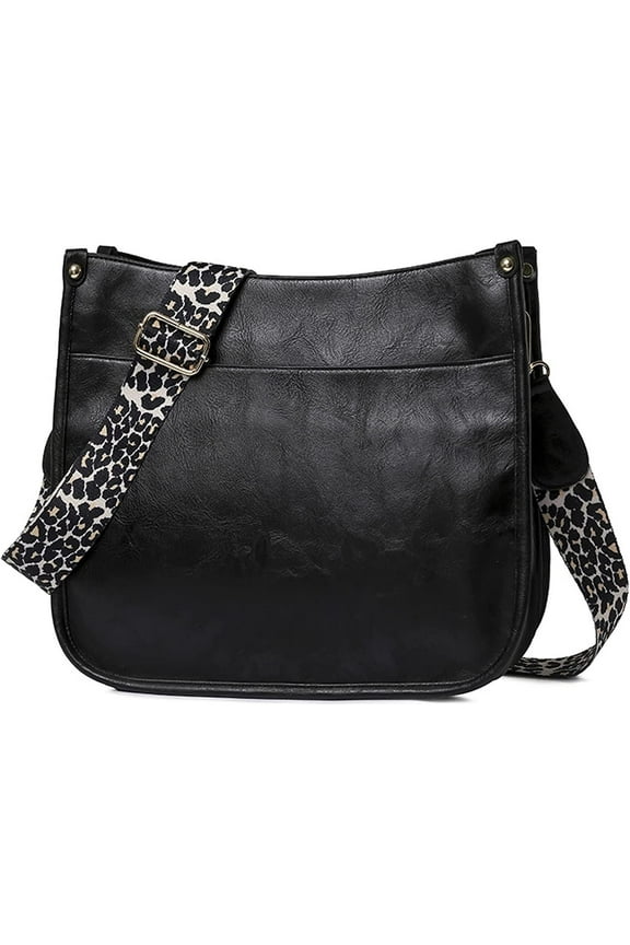 Women Shoulder Bag Vintage Crossbody Purse Handbag with Leopard Guitar Strap Hobo Satchel Bag