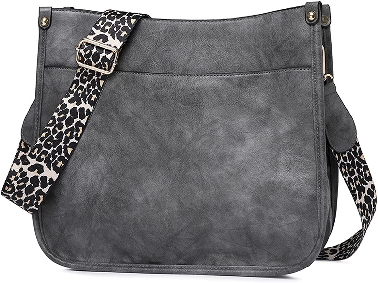 Women Shoulder Bag Vintage Crossbody Purse Handbag with Leopard Guitar Strap Hobo Satchel Bag
