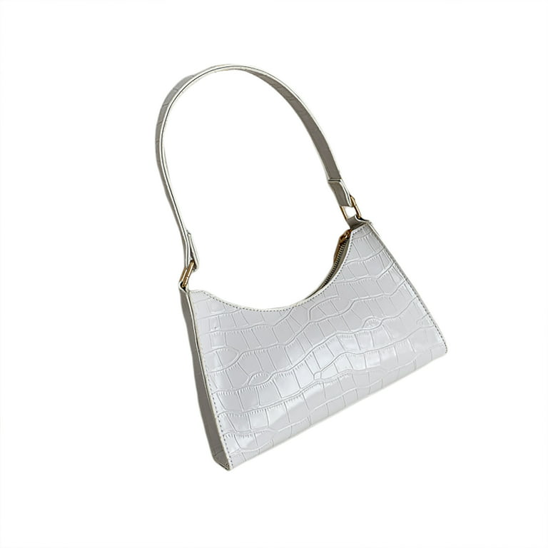 Retro Classic Crocodile Pattern Clutch Shoulder Tote Handbag with Zipper Closure Small Purse for Women