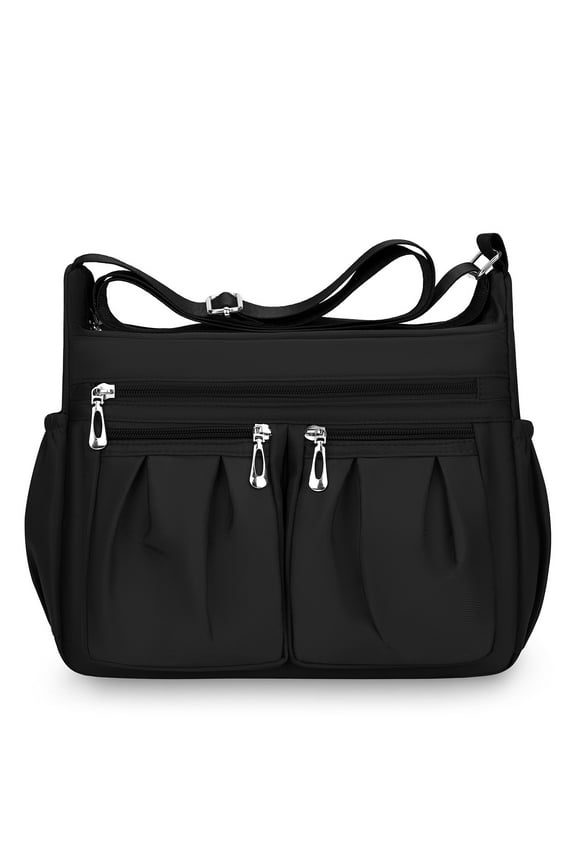 Women Shoulder Bags Cross Body Bag Handbags Tote Bag with Adjustable Handles - Black