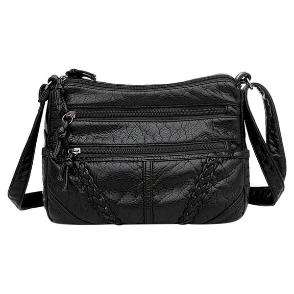 Women Shoulder Handbag Roomy Multiple Pockets Bag Ladies Crossbody Purse Fashion Tote Medium Cross body Purses Handbags for Women Black
