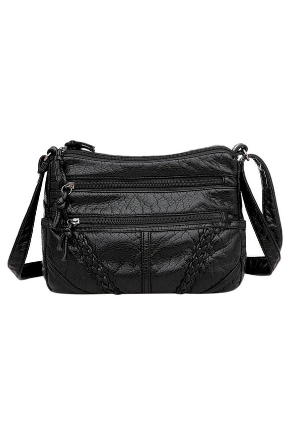 Women Shoulder Handbag Roomy Multiple Pockets Bag Ladies Crossbody Purse Fashion Tote Medium Cross body Purses Handbags for Women Black