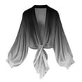 thumbnail image 1 of Women Shrug Cardigans Soft Chiffon Summer Tops Long Sleeve Lightweight Cropped Cardigan Tie Front Bolero for Dresses S-XXL, 1 of 1
