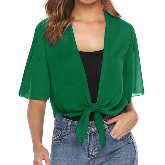 Women Shrug Chiffon Cardigans Open Front Short Sleeve Bolero for Evening Dressy 2026