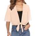 thumbnail image 1 of Women Shrug Chiffon Cardigans Open Front Short Sleeve Bolero for Evening Dressy, 1 of 7