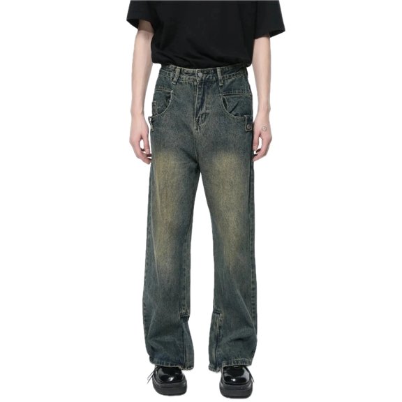 Women Side Slit Jeans with Pockets Straight Leg Classic Fit Durable Everyday Casual Pants for Modern Wardrobe Essentials