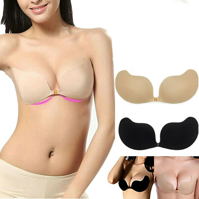 Fashion Women's Strapless Bra Self Adhesive Silicone Push Up With