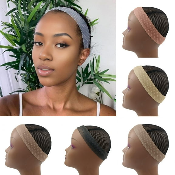 Women Silicone Wig Band Anti-slip Sport Wig Strap Elastic Secure Wig Hat with Grip Band Wig Accessory-Light Brown