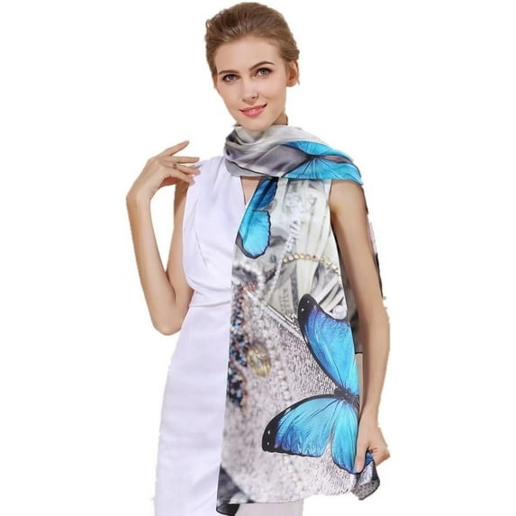 Women Silk Feeling Scarf 21'' Solid Color Square Satin Scarf Neck Head Bandana for Halloween Costume Accessory Silk Long Mulberry Scarf