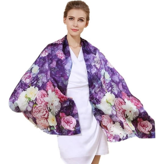 Women Silk Feeling Scarf Satin Head Scarves Square Satin Scarf Wrap Neck Scarf Lightweight Silk Like Bandana Silk Long Mulberry Scarf