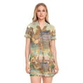 thumbnail image 1 of Women Silk Pajama Sets Causal Outings Fashion Camel and Temple Pattern Home, 1 of 7