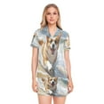 thumbnail image 1 of Women Silk Pajama Sets Causal Outings Fashion Corgi on Beach Pattern Home, 1 of 7