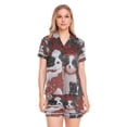 thumbnail image 1 of Women Silk Pajama Sets Causal Outings Fashion Whimsical Puppies in Snow Pattern Home, 1 of 7