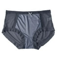 thumbnail image 1 of Women Silk Panties Cotton Crotch Mid Waist Seamless Breathable Lace Mesh Sexy Briefs, 1 of 2