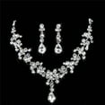 thumbnail image 1 of Women Silver Jewelry Sets Wedding Bridal Crystal Rhinestone Necklace Earring WA, 1 of 4