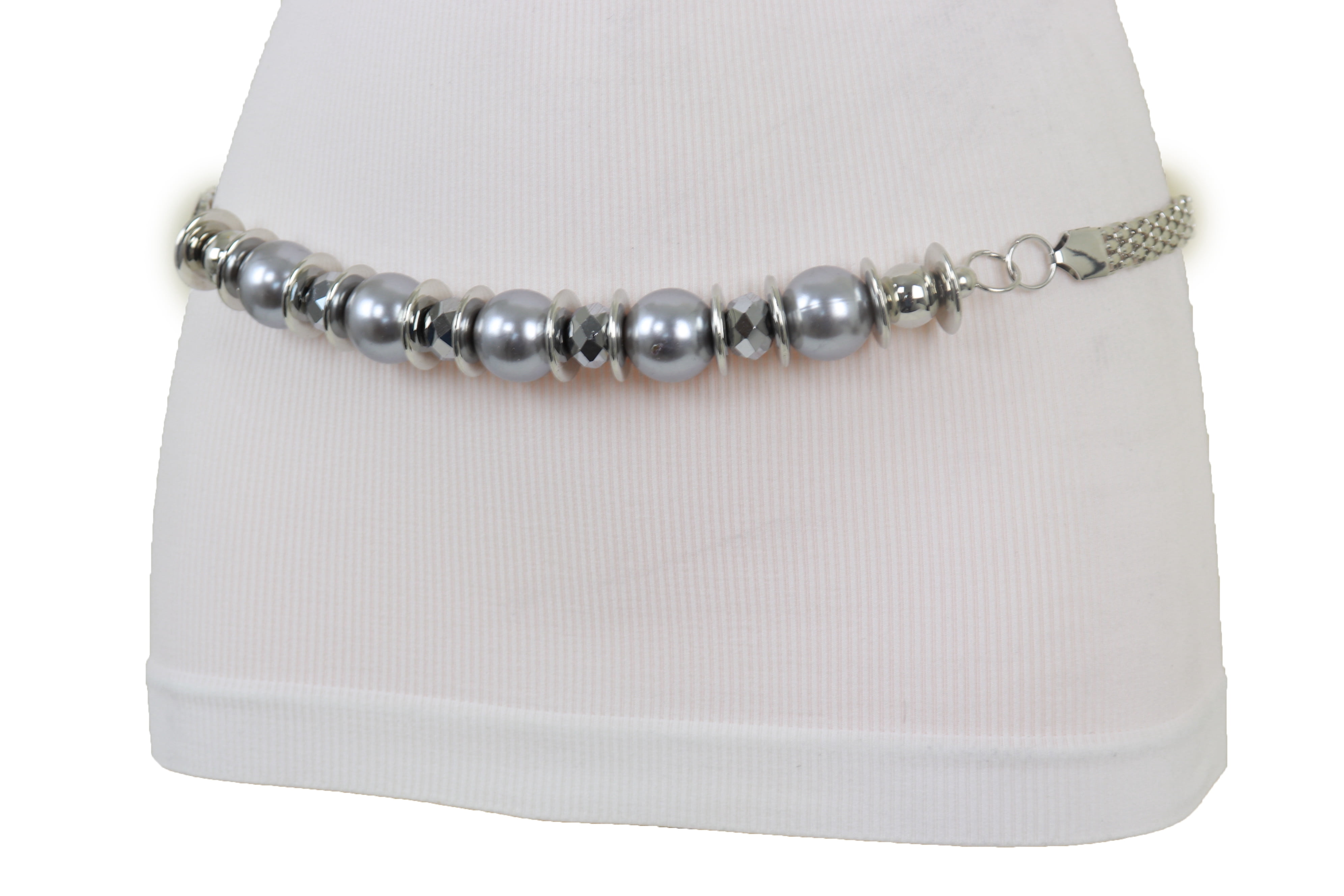 Silver Beaded Belt Urvi Beaded Belt – Lost Calf main image 3
