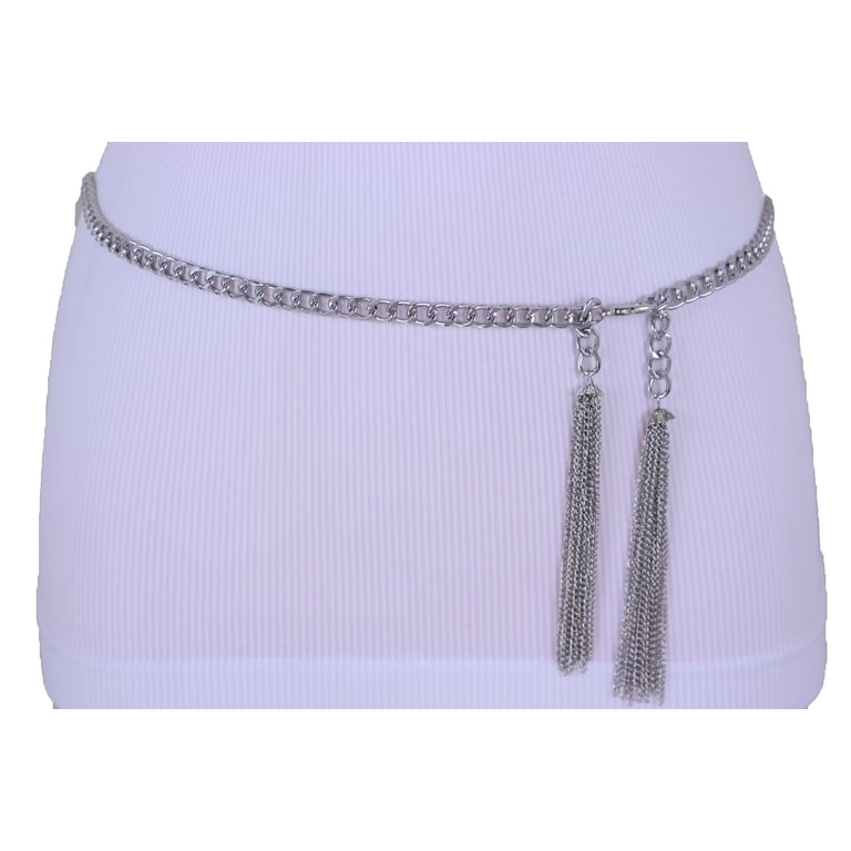 Women Silver Metal Chain Hip Waist Fashion Belt Tassel  display picture 3