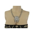 thumbnail image 1 of Women Silver Metal Chain Jewelry Long Necklace Egyptian Pharaoh Pendant Charm, 1 of 1