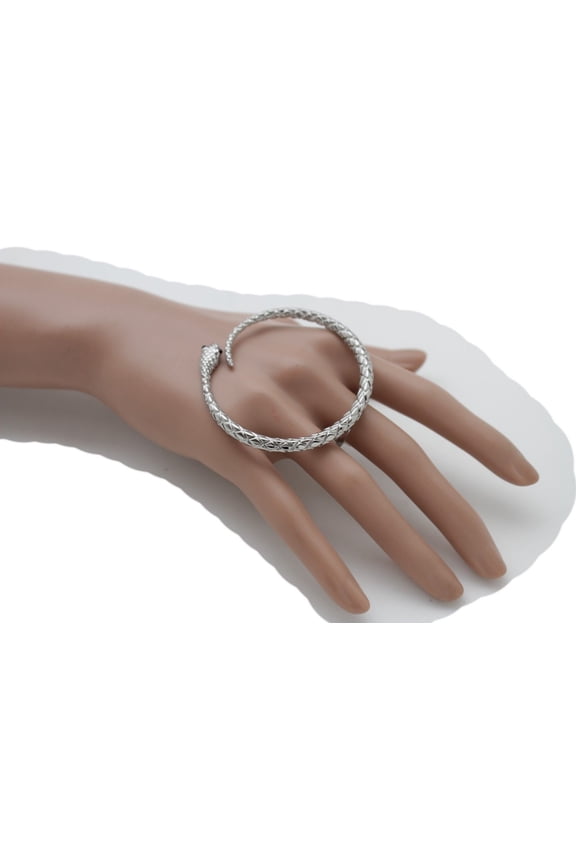 Women Silver Metal Fashion Jewelry Huge Ring Circle Swirl Snake Funky Style 7