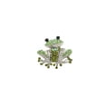 thumbnail image 1 of Women Silver Metal Ring Superb Fashion Jewelry Elastic Band Shiny Green Hot Frog, 1 of 1