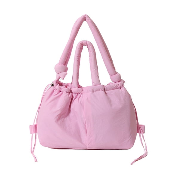 Women Simple Shoulder Bag Puffer Crossbody Bag Large Capacity Backpack Solid Color Messengers Bag for Daily Travel