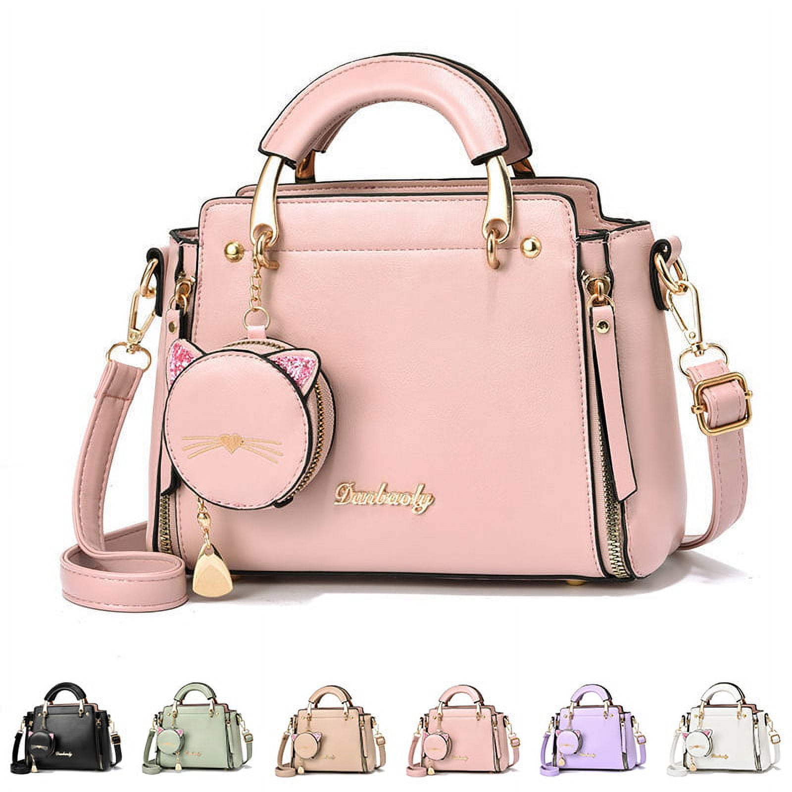 1pc Solid Color Portable Pu Shoulder Bag With Buckle And Zipper