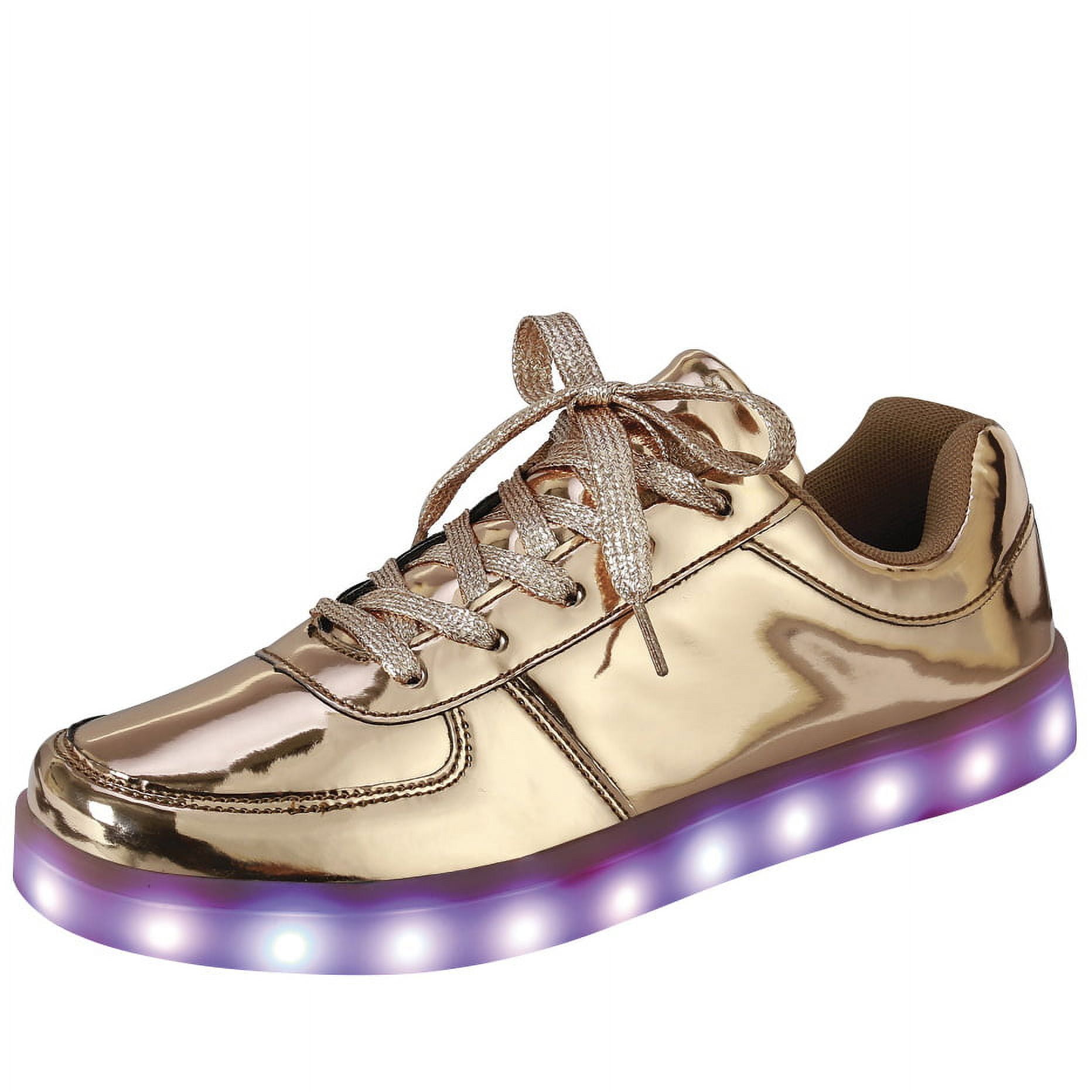 Shiny rose top gold shoes