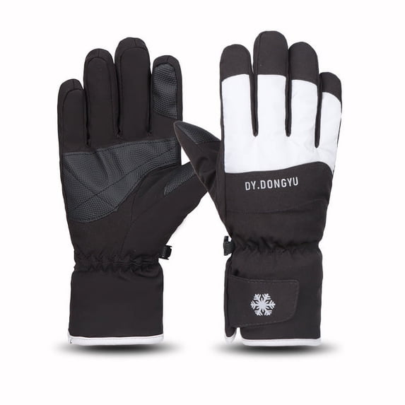 Women Ski Gloves Winter Warm Cold Anti-skid Plus Velvet Padded Waterproof Windproof Riding Touch Screen Cotton Gloves